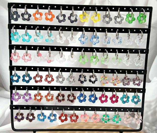 Boucles "Fleur paillettes"