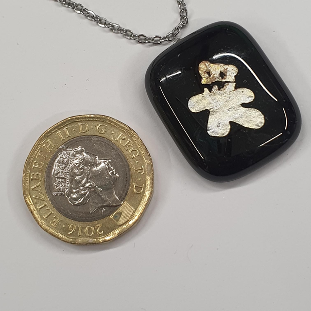 Killer Vampire Teddy Black silver pendant NEW