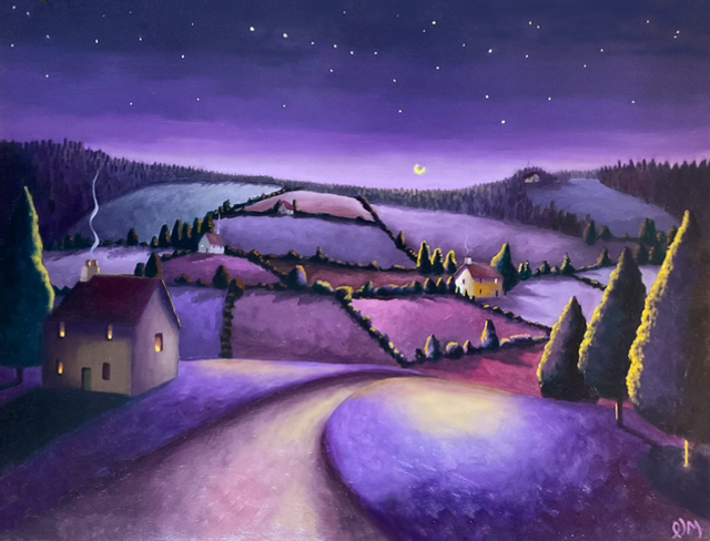 Original Oil Painting Sugar Plum Sky