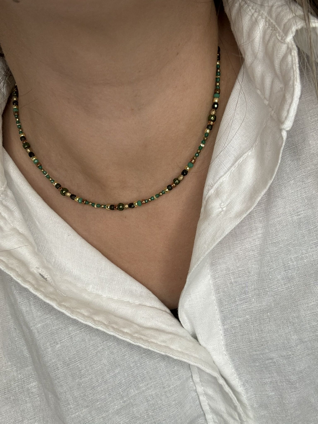 Collier Esmée Agate verte 