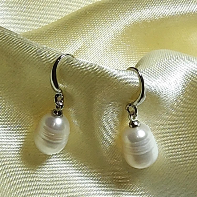 Boucles d'oreilles en véritables perles de culture
