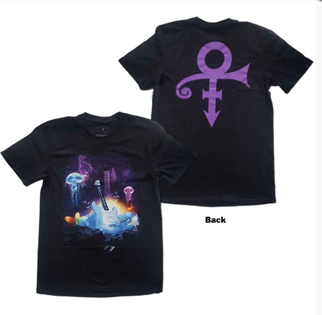 PRINCE UNISEX T-SHIRT: LOTUS FLOWER (BLACK) (BACK PRINT)