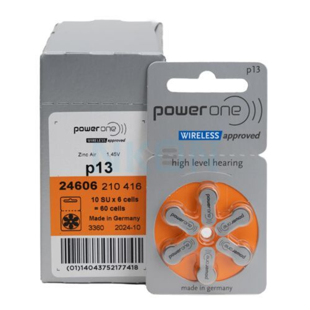 ZA13 Power One Hearing Aid Battery (Pack 10 x 6 Batteries)