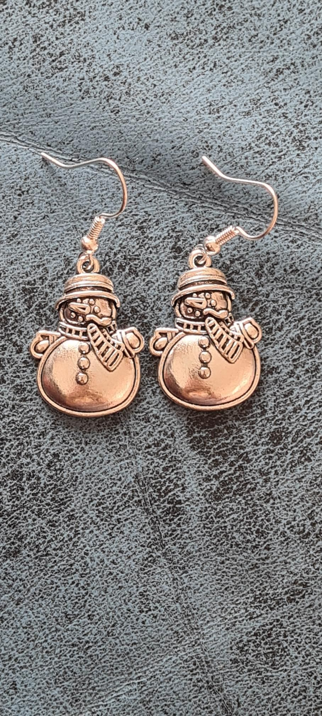 Earrings Large Silver Snowman Hooks