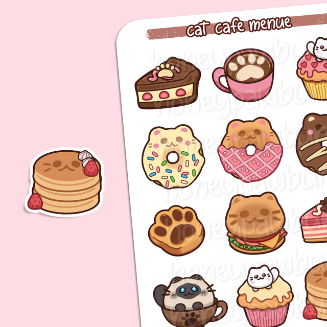 Cat Cafe Menü Sticker Sheet - ST2421