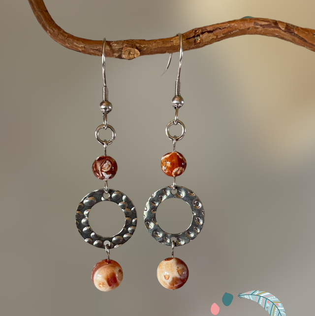 Boucles d’oreilles en Agate du Mexique 