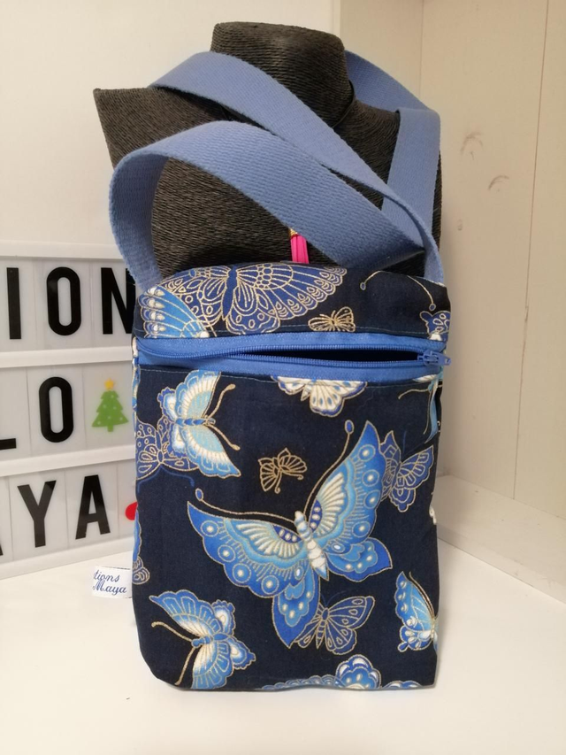 Pochette bandoulière papillon en tissu