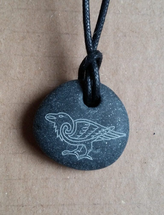 Pebble pendant  -  Eagle