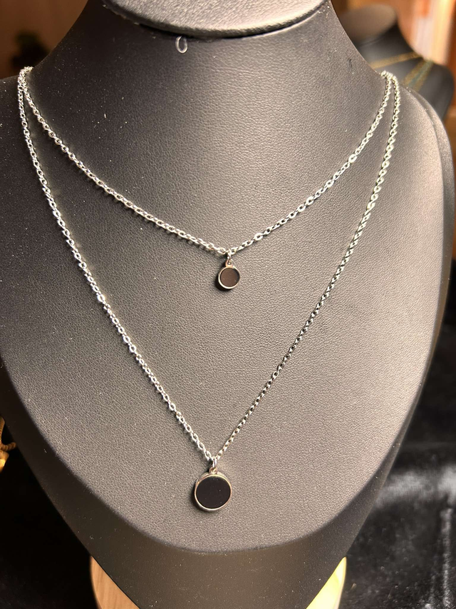 Double Dots Black & Silver