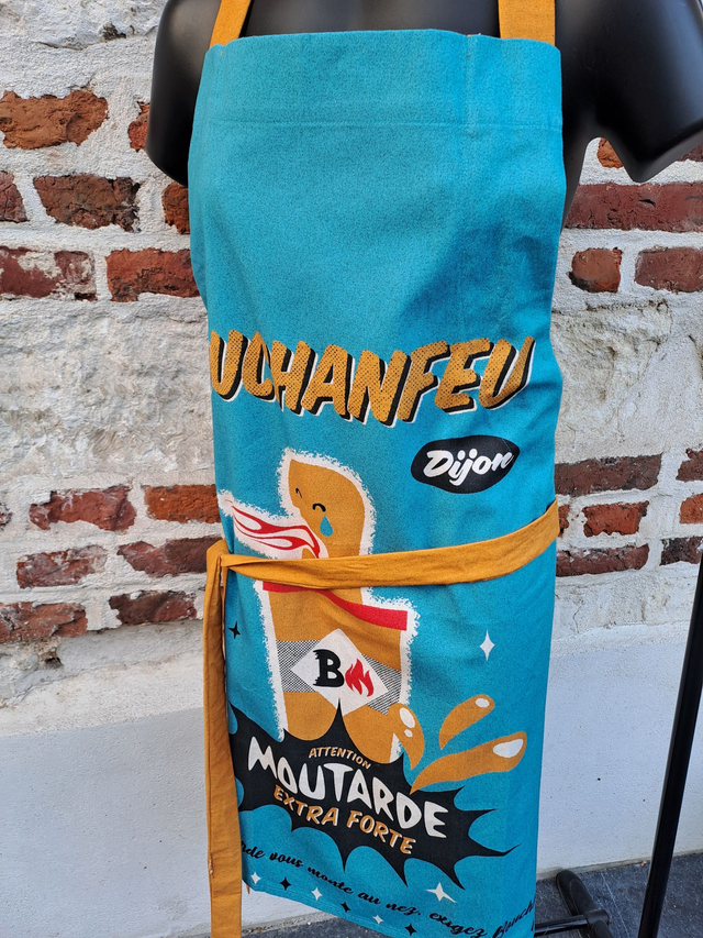 tablier de cuisine "Bouchenfeu moutarde"