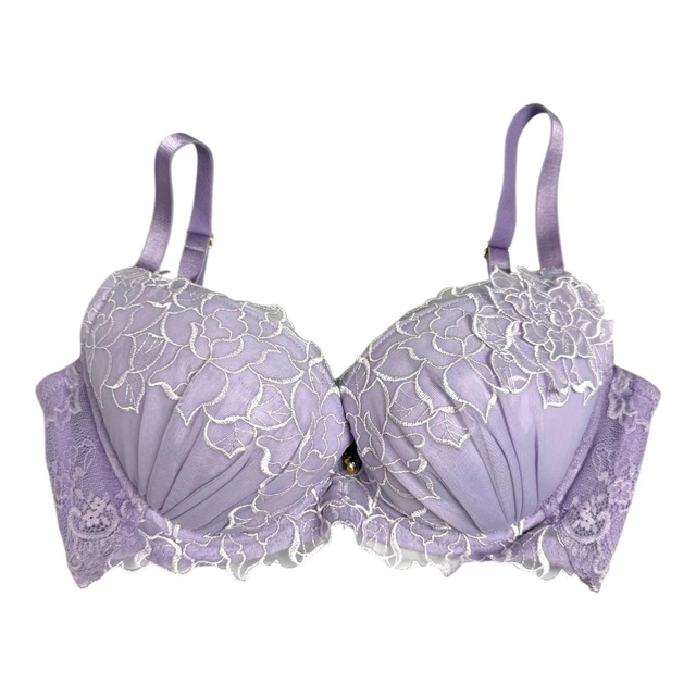 Purple Embroidered Japanese Bra UK 32DD