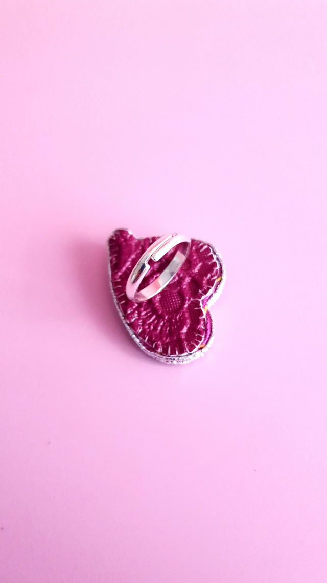 Bague Coups de coeur prune et argent
