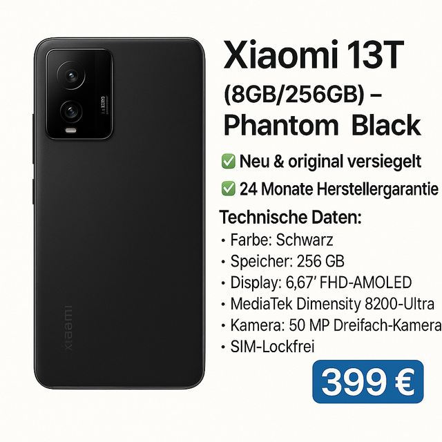 Xiaomi 13T – Black (8GB/256GB)