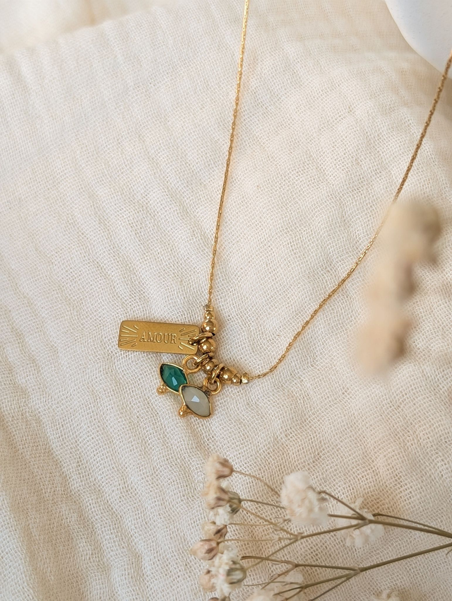 Collier AMOUR oeil facetté