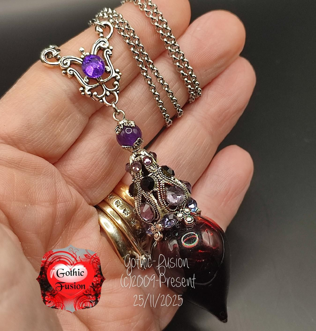 Amethyst XL Purple Vampire Vial Necklace
