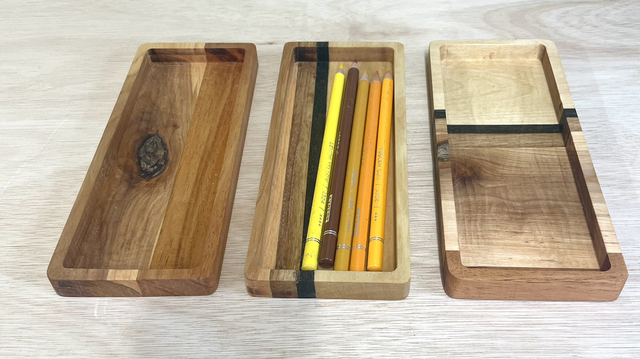 Pen/pencil desk tidy, wooden pencil tray, wooden desk tidy, throw all try
