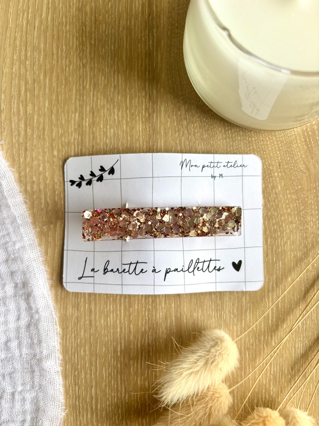 La barette à paillettes - Doré foncé