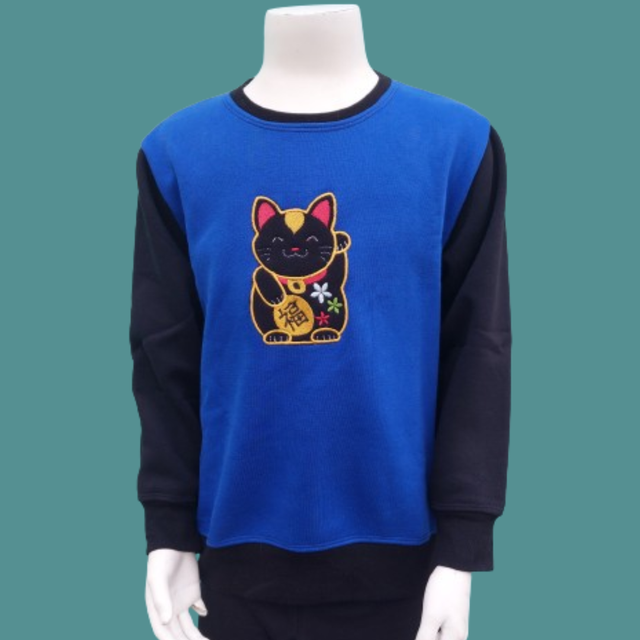 Maneki Neko Sweatshirt embroidered 