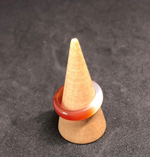 Bague cornaline et quartz blanc 