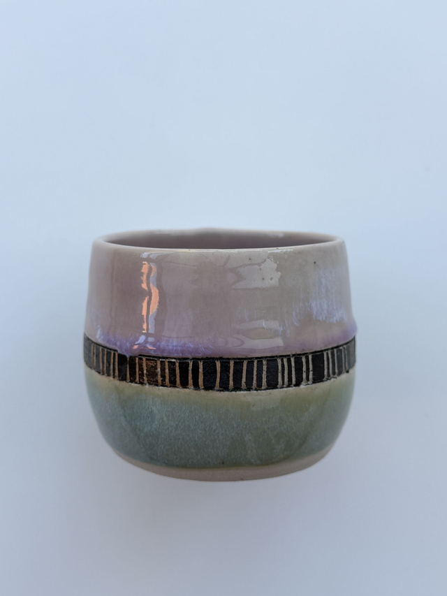 Tribal pink & jade mug