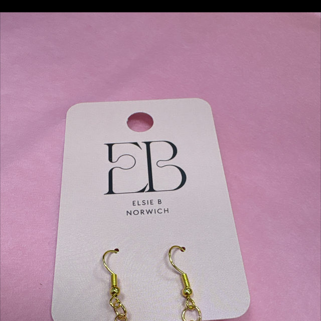 Pink glass star earrings 