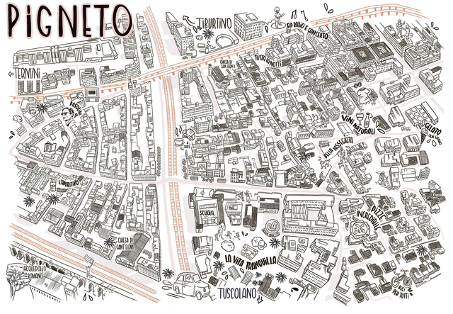 Map of Pigneto A2 - for coloring