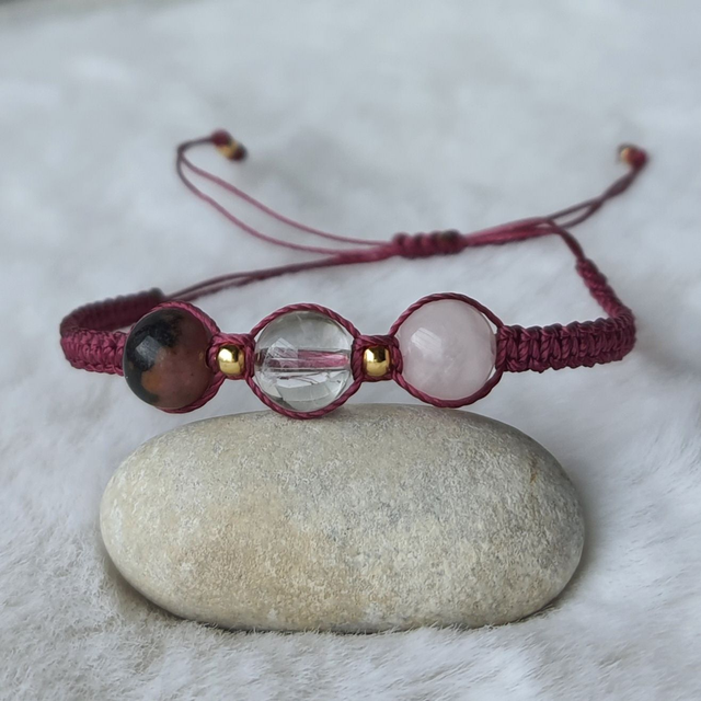 Bracelet Synergie 3 pierres "Cœur de lumière"