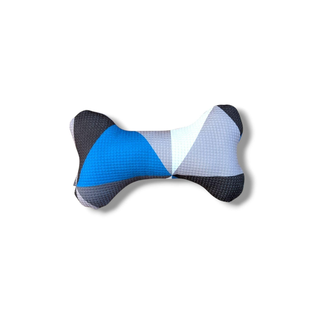 Blue Plush Squeaky Dog Bone