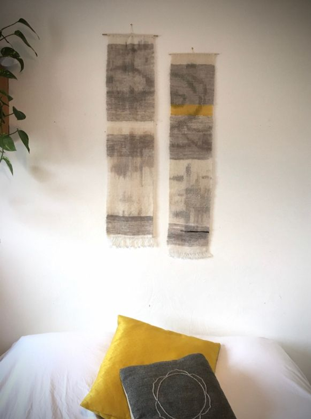 Tissage couple noir jaune gris