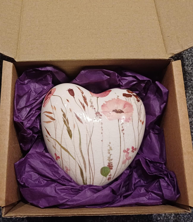 Poppy Heart Ornament 8.5cm