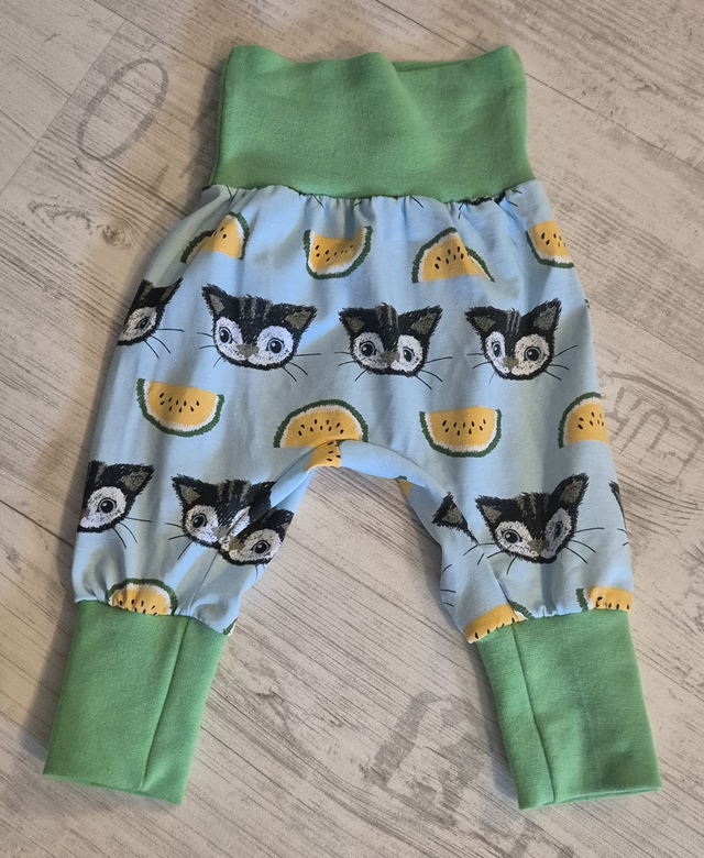 BIO Baby-Pumphose Mitwachshose Katze und Melone, # 74 
