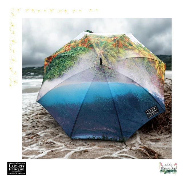 Parapluie taille golf "Vague et Cocotiers à Apataki"