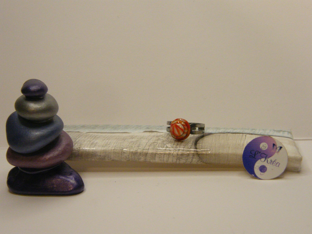 Rond Rouge/Orange/Gris