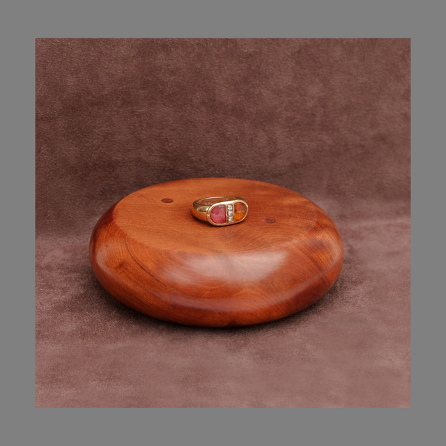 Bague dorée et pierres style Carolingien Vintage Agatha  (collector)