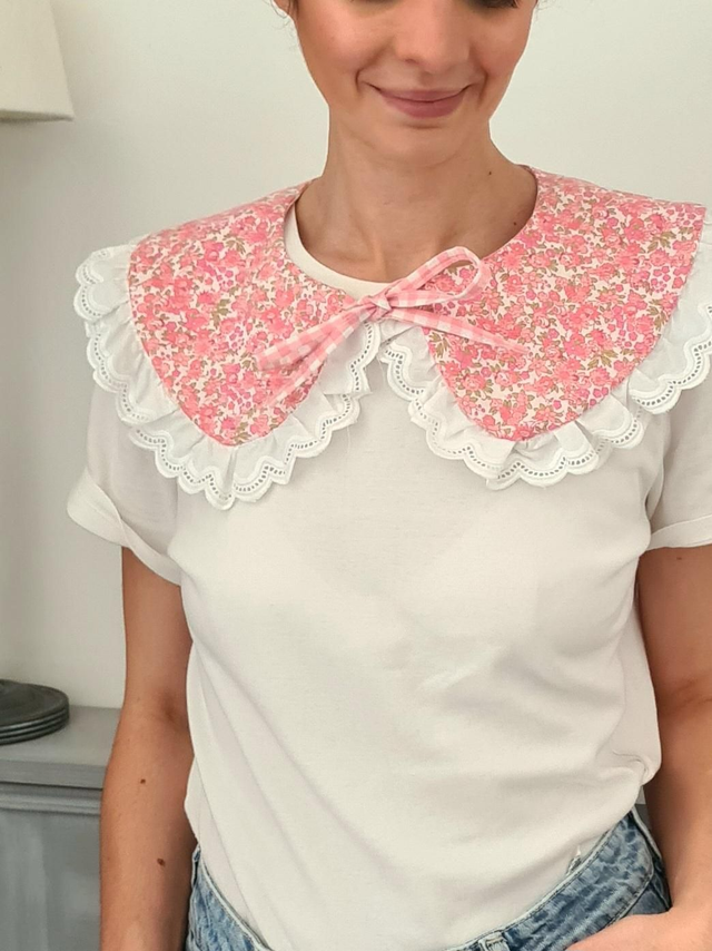 Col amovible et réversible en tissus upcyclés