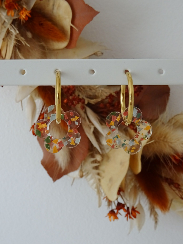 Petite fleur : Terrazzo 3 couleurs transparent