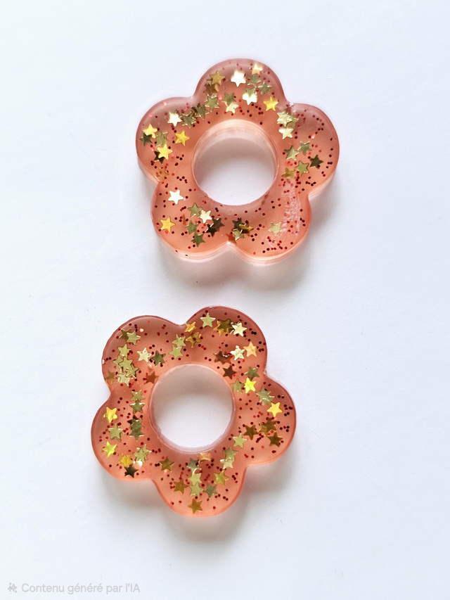 PAMPILLES AMBRES ETOILES & COEURS DORES 