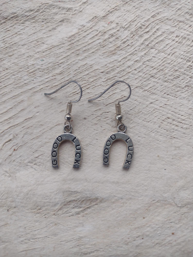 Good luck silver earrings 