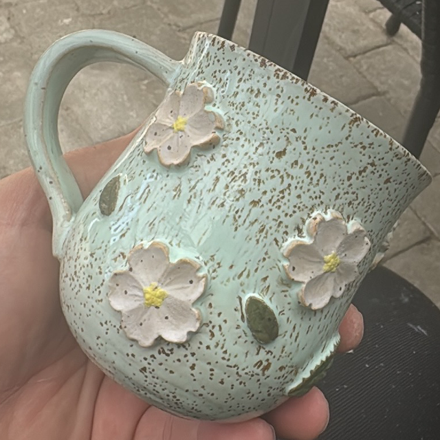 Krus i mintgrøn med cherry blossom