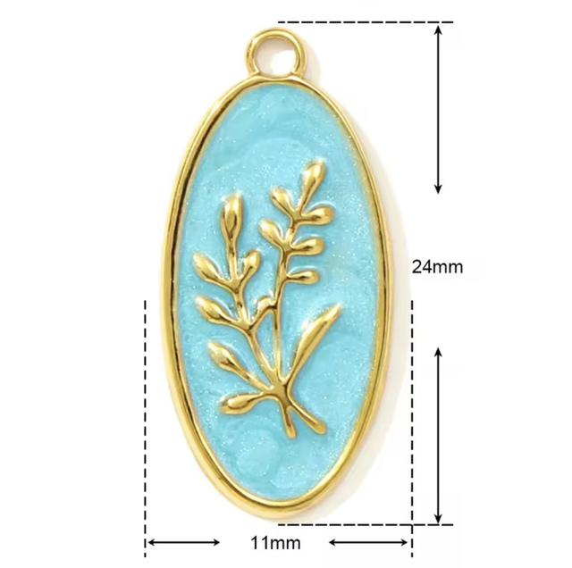 Charm ramoscello base celeste 