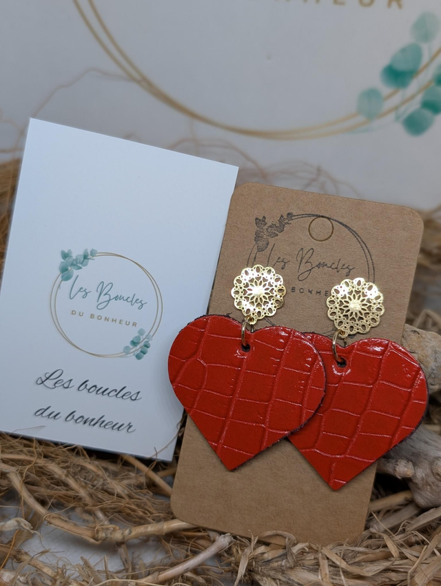 Boucles d&#039;oreilles Coeur ❤️ terracotta li033