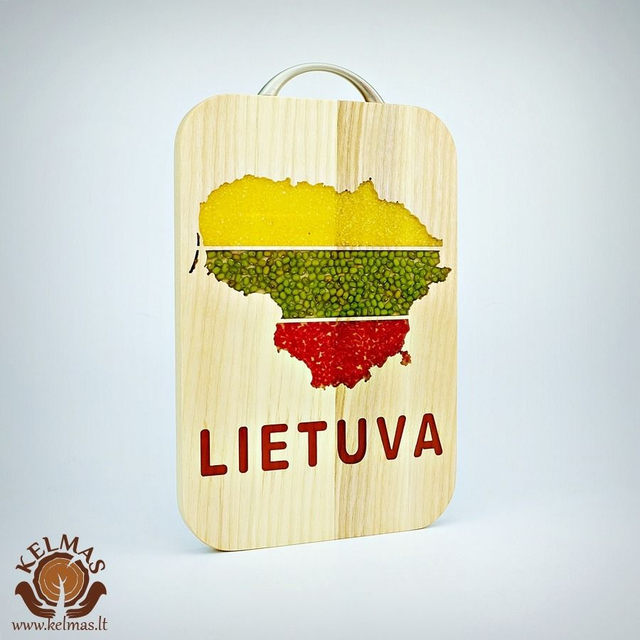 Inkrustuota pjaustymo lentelė "Trispalvė Lietuva"