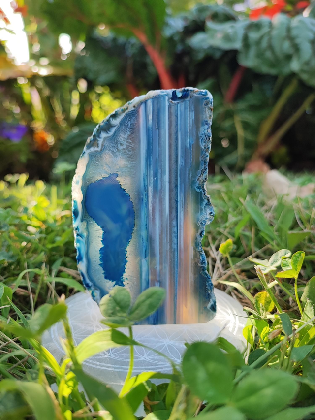 Tranche Agate bleue 110x60x20mm