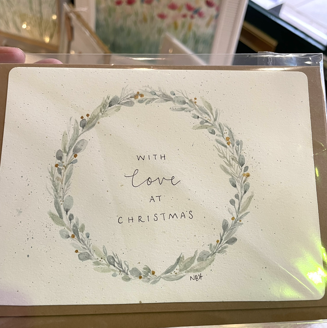 Original Watercolour card ‘With love at Christmas’ 
