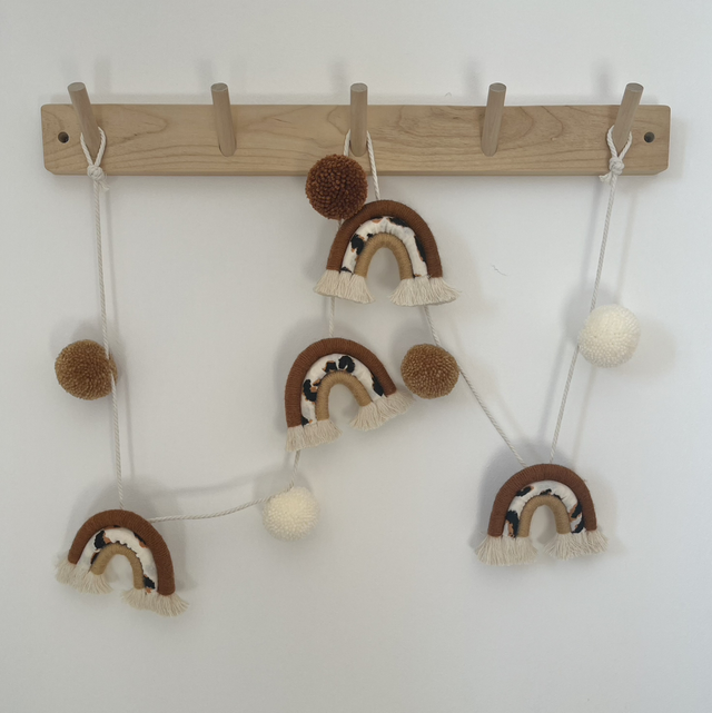 Guirlande arcs en ciel avec biais en coton léopard 