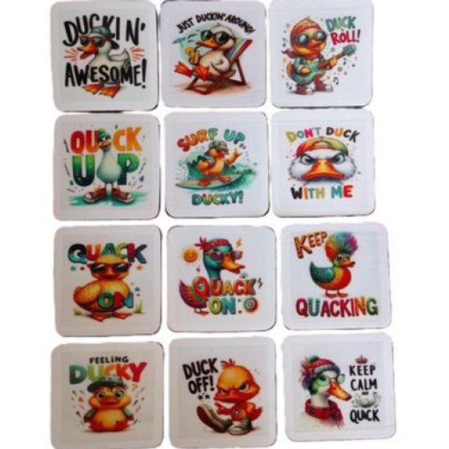 Funny Duck Coasters - 12 Designs To Choose From