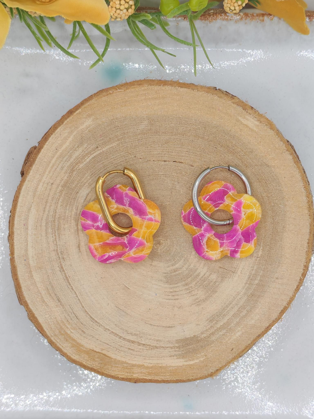 Fleur Amaya marbré violet jaune