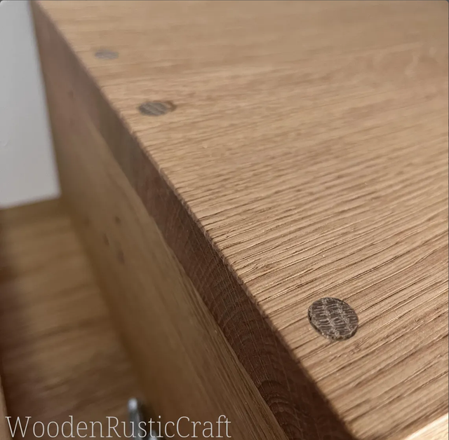 Hanging Oak Bedroom Cabinet with Antique Oil Finish