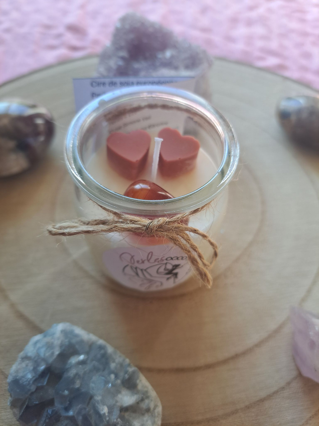 Bougie bijoux avec pierre naturelle