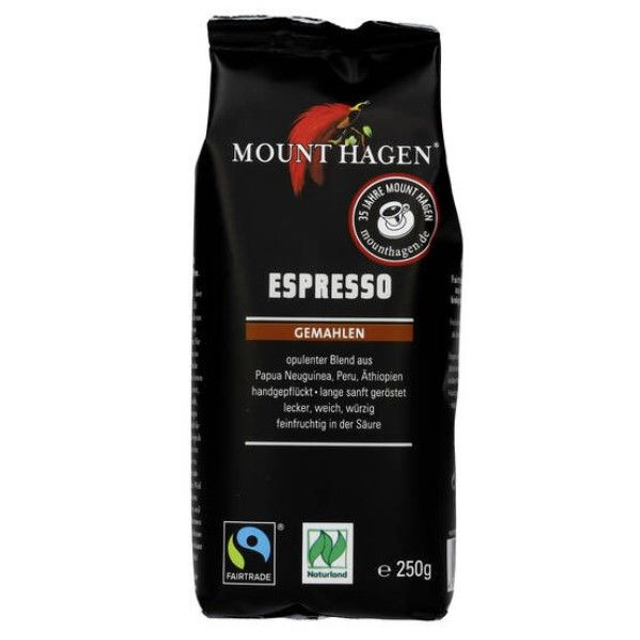 Mount Hagen Espresso gemahlen 250g Packung